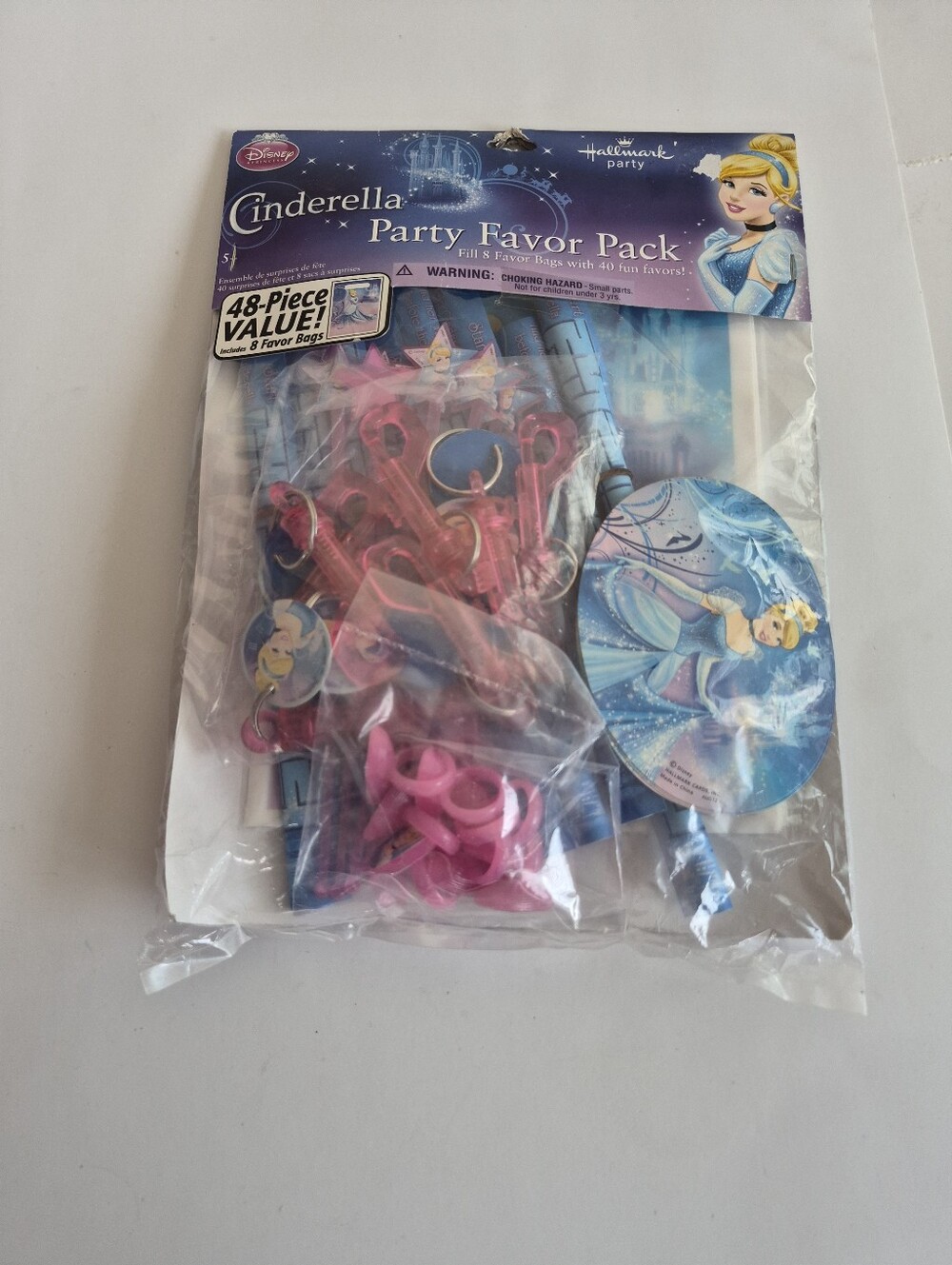 Hallmark Disney Cinderella Party Favor Set in Pink and Blue 48 Pieces